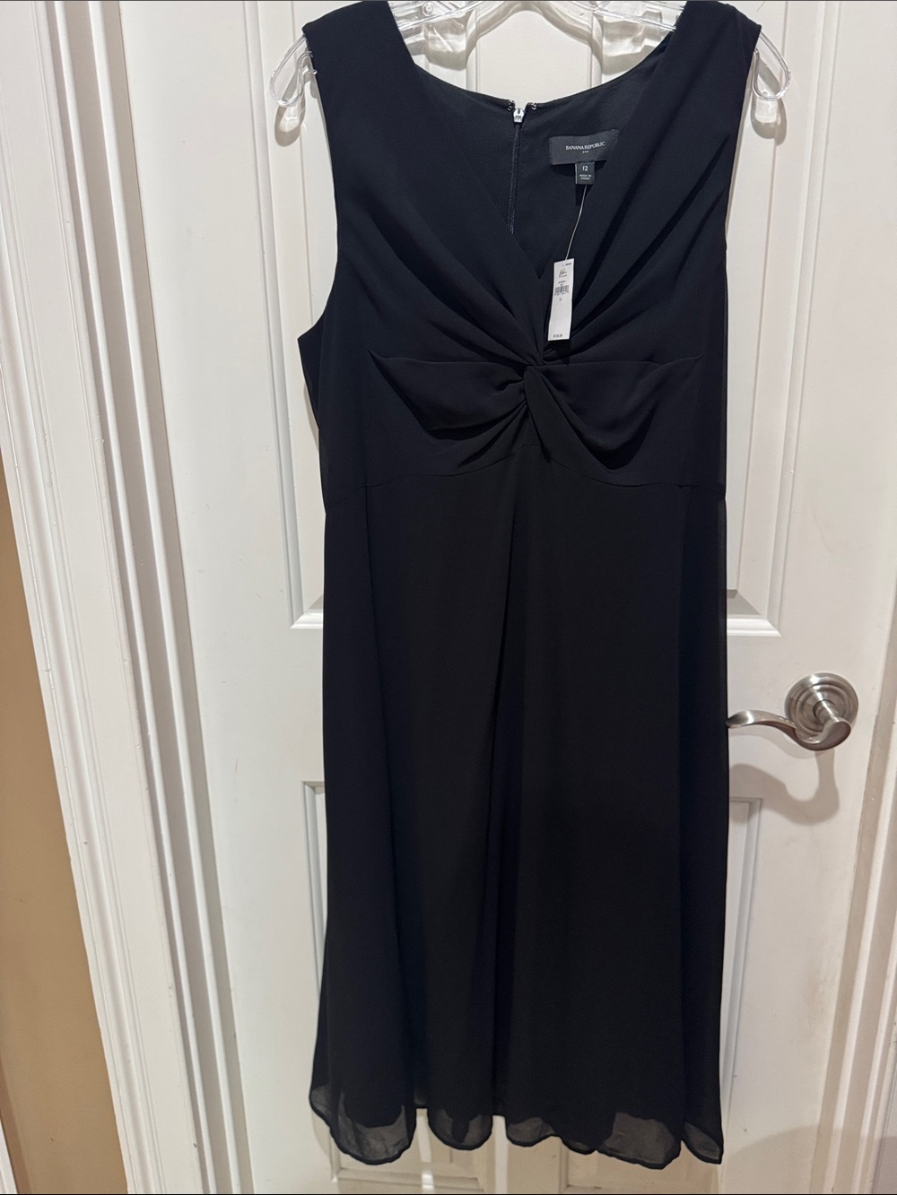 Banana Republic Black Knot-Front Midi Dress